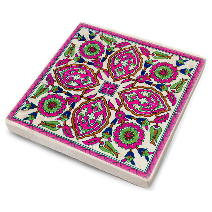 Hermia Posavasos de Cristal de Piedra Natural Multicolor (4 Piezas)